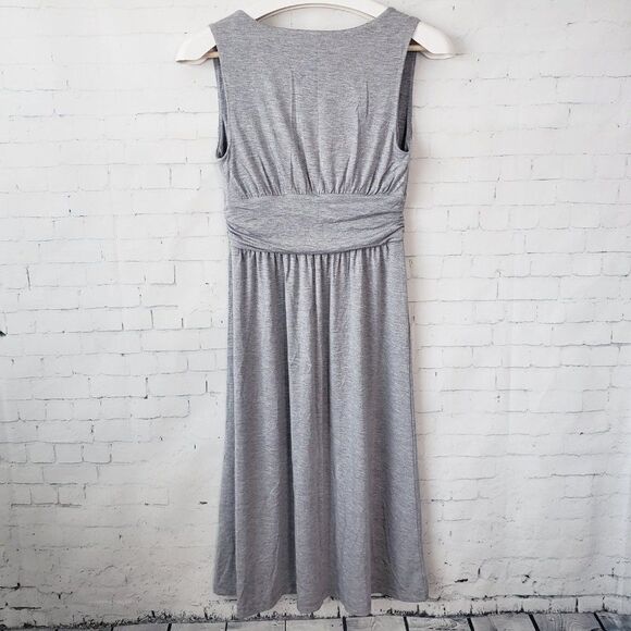ARTISAN NY Jersey Knit V-Neck Dress Gray Knee Length XS Stretch NEW Casual Basic - Picture 5 of 6